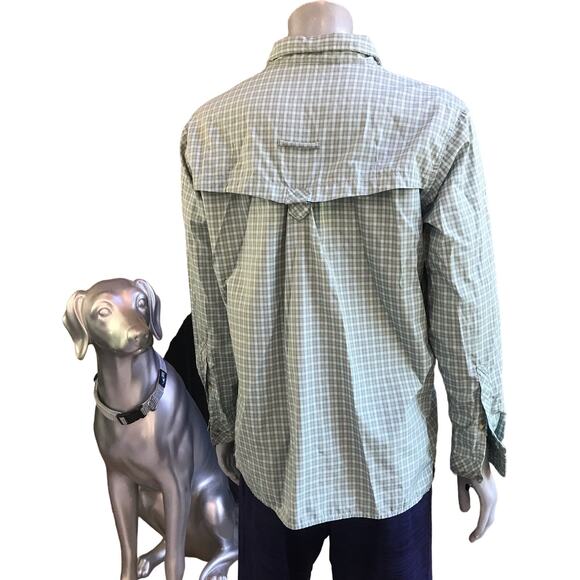 Exofficio Green Plaid Button Down Hiking Fishing Shirt Mens Size XL - Picture 3 of 8